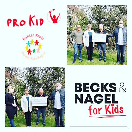 Becks & Nagel 4 kids Spendenübergabe Pro Kid Herdecke