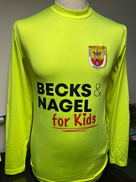 Becks & Nagel 4 Kids Trikotspende, Frontseite, gelb