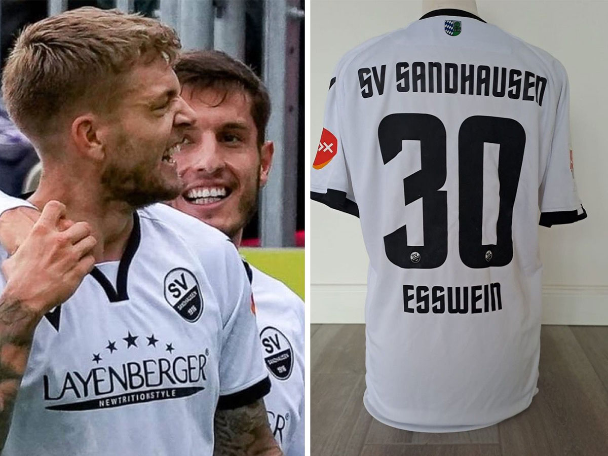 Facebook Auktion @becksnagelforkids SV Sandhausen-Alexander Esswein Trikot, matchworn